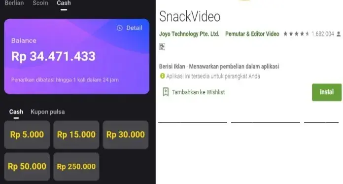 Cara Mendapatkan Uang Dari SnackVideo Rp 2 Juta